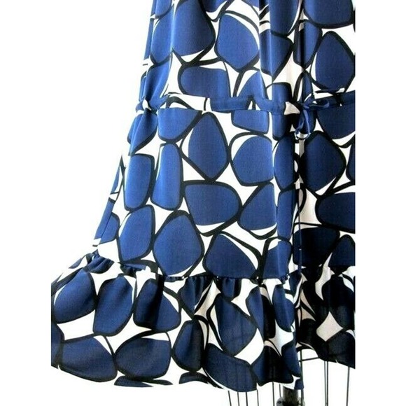 DVF Diane Von Fursterberg Edison Dress Blue Short Sleeve Silk Square Nec… - Picture 4 of 7